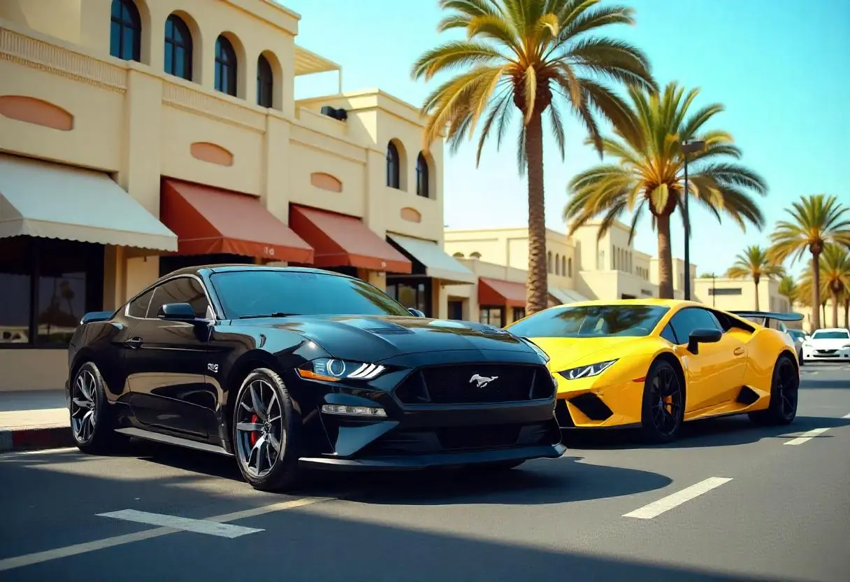 Ford Mustang vs Lamborghini Hire Dubai Which to Choose